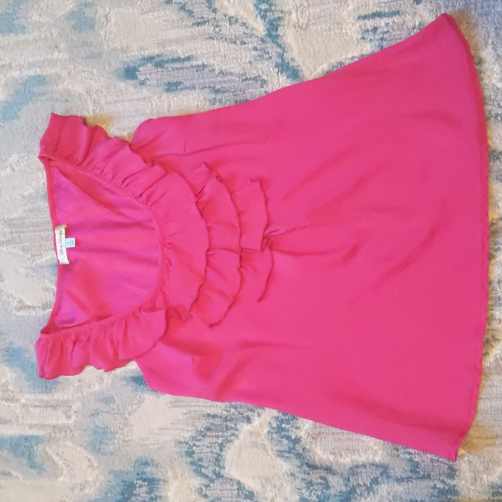 Pink ruffled tank top